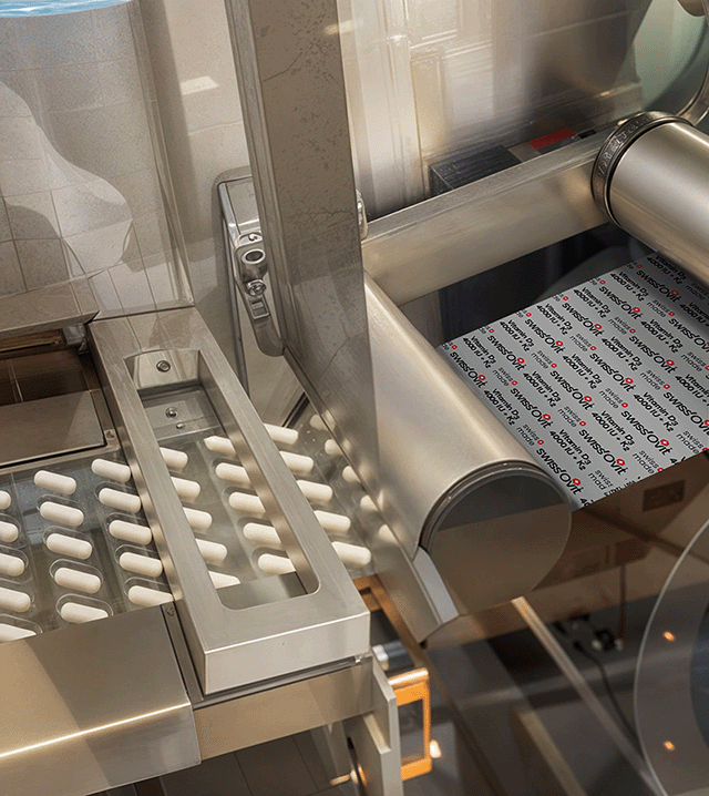 Capsules in pharmaceutical packaging machine